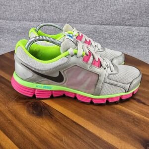 Nike Dual Fusion ST2 Women's Running Shoes Silver Pink Green Size 9